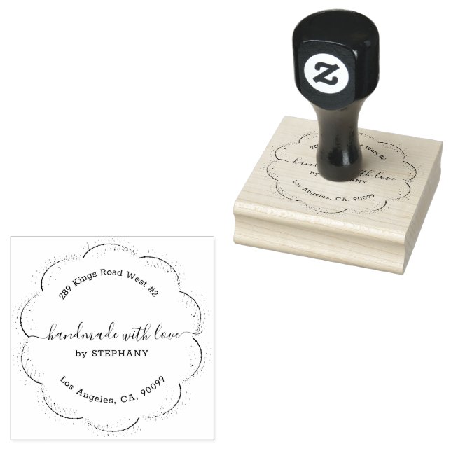 Schwarze Botanische Kleider Custom Moderne Typogra Gummistempel (Stempel)