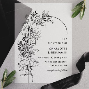 Schwarze Botanische Minimalistische Arch Hochzeit