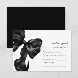 Schwarze Bow RSVP-Antwortkarte RSVP Karte