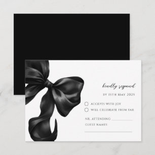 Schwarze Bow RSVP-Antwortkarte RSVP Karte