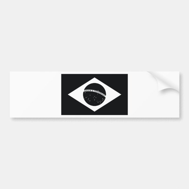 Schwarze Brasilien-Landesflagge Autoaufkleber (Vorne)