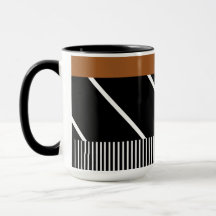 Schwarze, braune und weiße Tasse - Chic in Streife