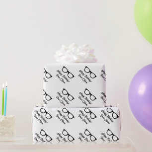 Schwarze Brillen personalisiert Alles Gute zum Geb Geschenkpapier