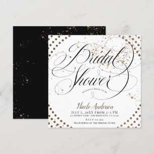 Schwarze Bronze Moderne Chic Verlobung Brautparty Einladung