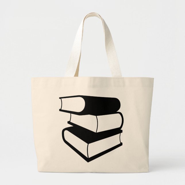 Schwarze Bücher Jumbo Stoffbeutel (Vorne)