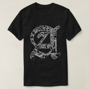 Schwarze Buchstabe "A" im gotischen Stil  T-Shirt
