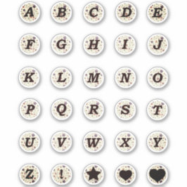 Schwarze Buchstaben Monogram Tiny Blume Alphabet B Aufkleber