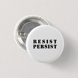 Schwarze Buchstaben, "resistent" - weißer Hintergr Button