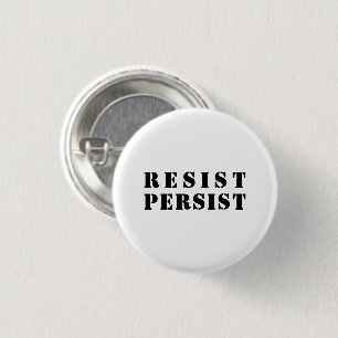 Schwarze Buchstaben, "standhalten", weißer Hinter Button