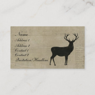 Schwarze Buck Silhouette Visitenkarte/Etiketten Visitenkarte