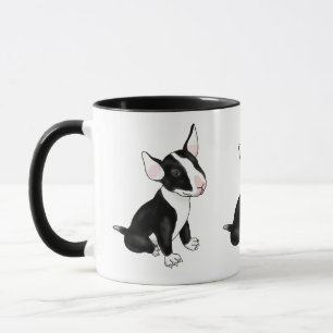 Schwarze Bullen Terrier Welpe Tasse