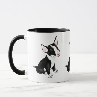 Schwarze Bullen Terrier Welpe Tasse