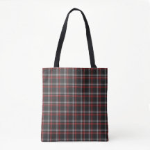 Schwarze Burgunder-Weiß-Karierte Klassische Tote-T