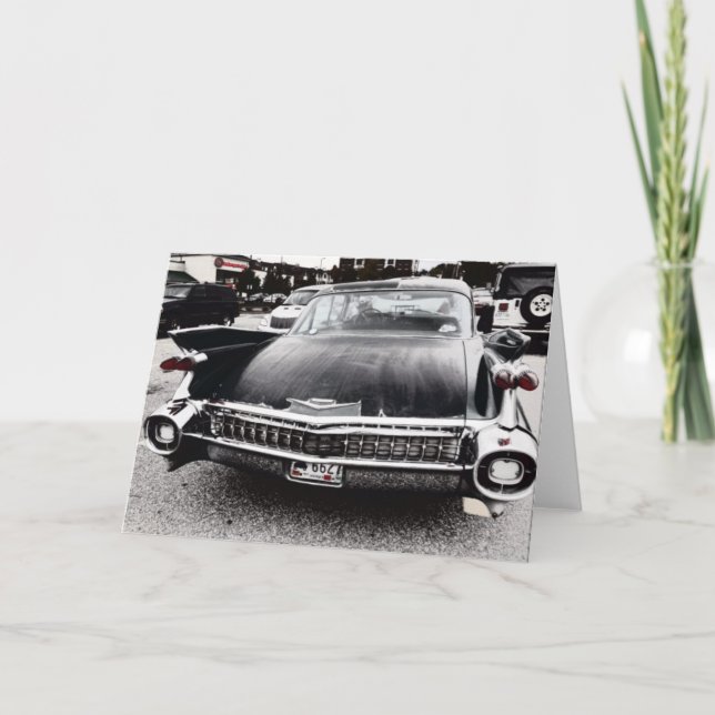 Schwarze Cadillac-Gruß-Karte Karte (Vorderseite)