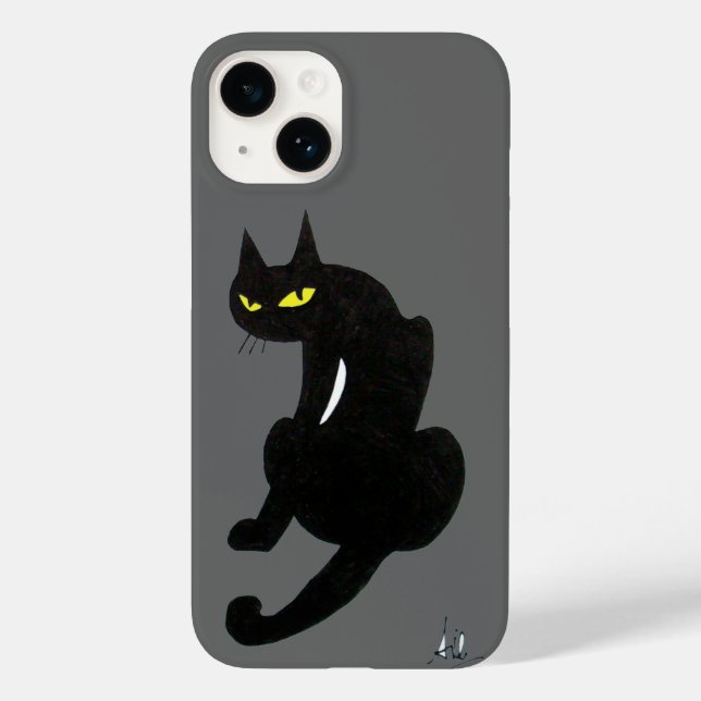 SCHWARZE CAT NINJA grau Case-Mate iPhone 14 Hülle (Rückseite)
