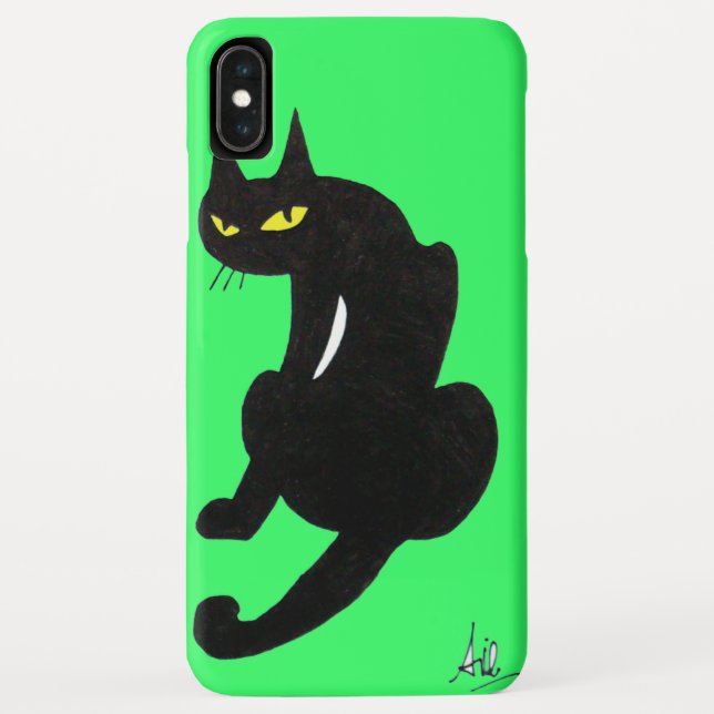 SCHWARZE CAT NINJA Hellgrün Case-Mate iPhone Hülle (Rückseite)