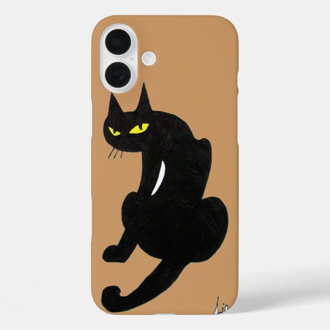 SCHWARZE CAT NINJA iPhone 16 PLUS HÜLLE (Rückseite)