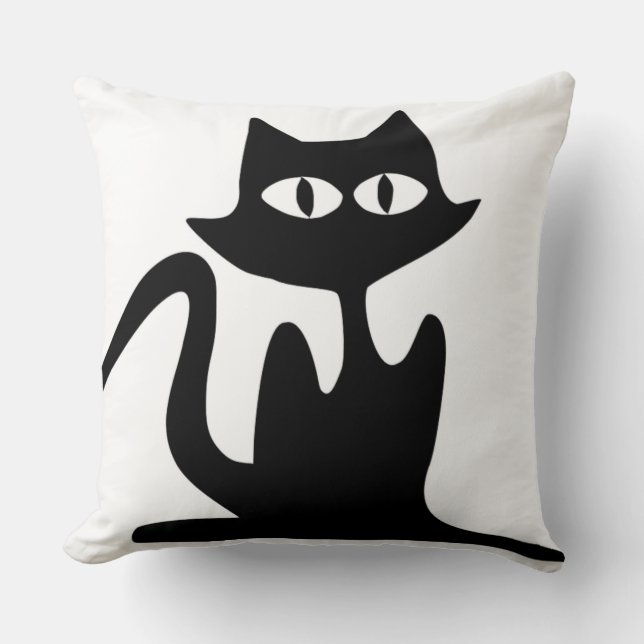 SCHWARZE CAT-SILHOUETTE KISSEN (Vorderseite)