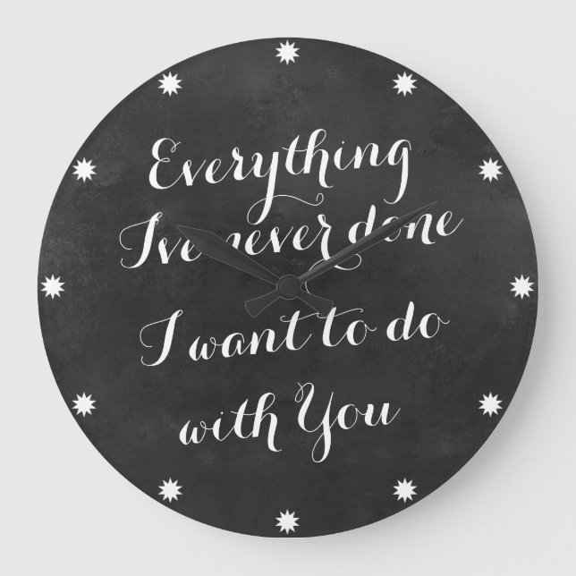Schwarze Chalkboard-Anführungszeichen für große Uh Wanduhr (Vorderseite)