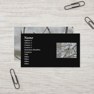 Schwarze Chickade in Snow Business Card Visitenkarte