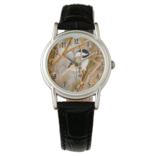 Schwarze Chickade - Original-Foto Armbanduhr