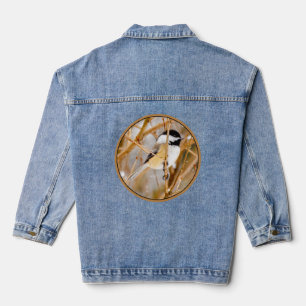 Schwarze Chickade - Original-Foto Jeansjacke