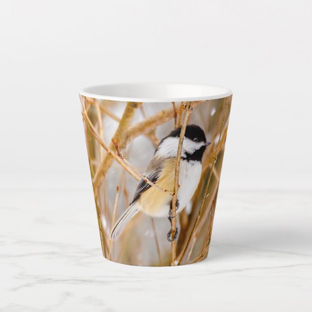 Schwarze Chickade - Original-Foto Milchtasse (Vorderseite)