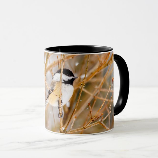 Schwarze Chickade - Original-Foto Tasse (VorderseiteRechts)