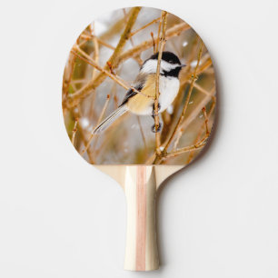 Schwarze Chickade - Original-Foto Tischtennis Schläger