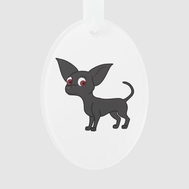 Schwarze Chihuahua Ornament (Vorderseite)