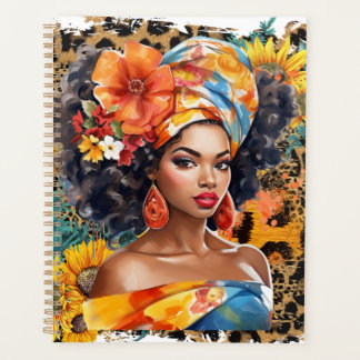 Schwarze christliche Frau Afroamerikanerin Melanin Planer