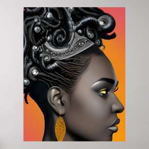 Schwarze Christliche Melanin Schwestern Mädchen Za Poster