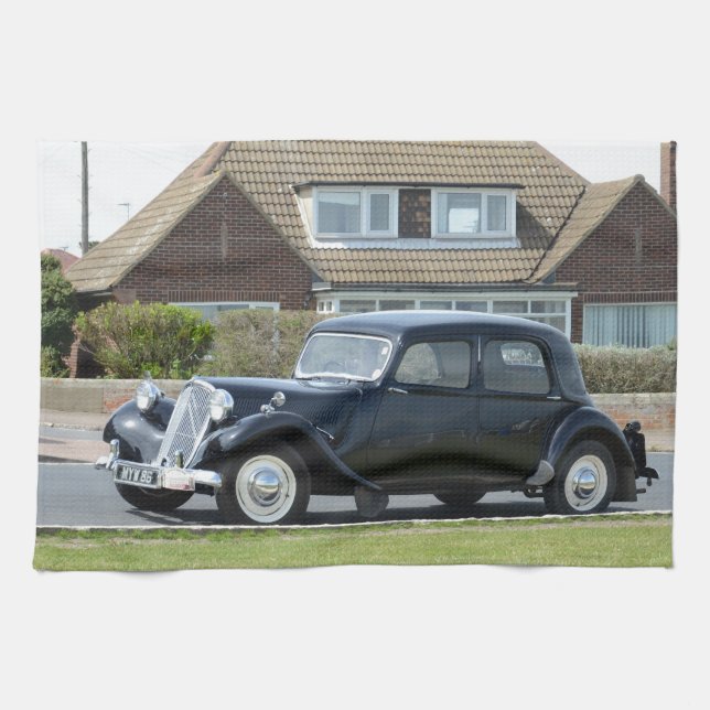Schwarze Citroen-Zugkraft Avant Küchentuch (Horizontal)