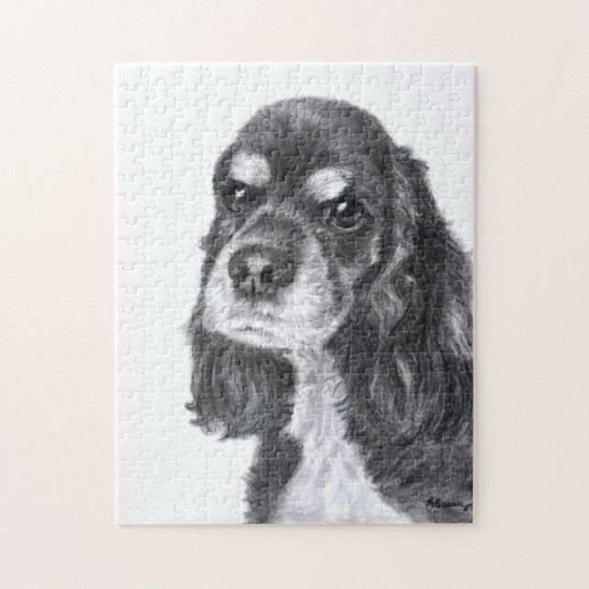 Schwarze Cocker spaniel-Kunst (Vertikal)