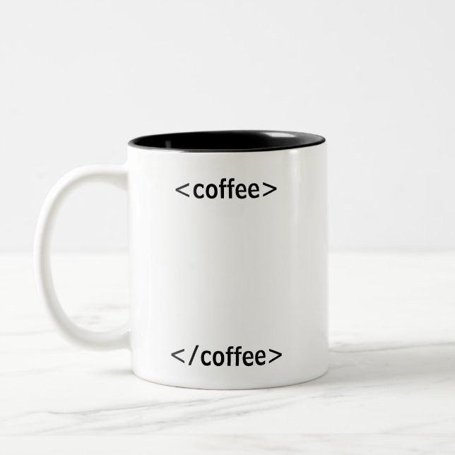 Schwarze Code-Kaffee lustige Programmierer-Tasse Zweifarbige Tasse (Links)