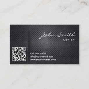 Schwarze Code-Künstler-Visitenkarte des MetallQR Visitenkarte