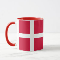 Schwarze Combo-Tasse mit dänischer Flagge