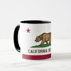 Schwarze Combo-Tasse mit der Flagge Kaliforniens,  Tasse