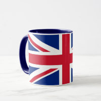 Schwarze Combo-Tasse mit Flagge des Vereinigten Kö