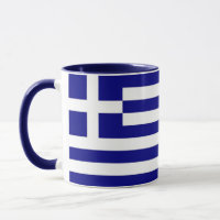 Schwarze Combo-Tasse mit griechischer Flagge