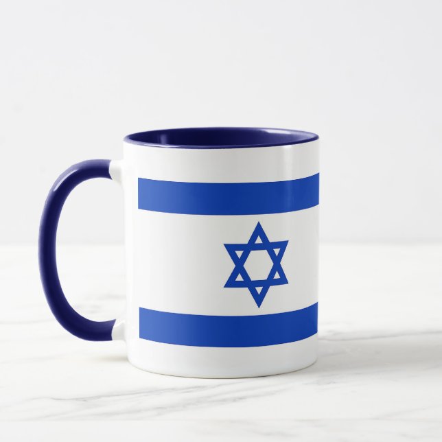 Schwarze Combo-Tasse mit israelischer Flagge Tasse (Links)