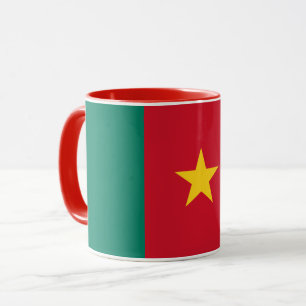 Schwarze Combo-Tasse mit Kamerunaflagge Tasse