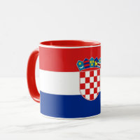 Schwarze Combo-Tasse mit kroatischer Flagge