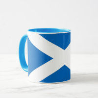 Schwarze Combo-Tasse mit schottischer Flagge