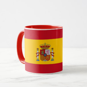 Schwarze Combo-Tasse mit spanischer Flagge Tasse