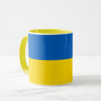 Schwarze Combo-Tasse mit ukrainischer Flagge