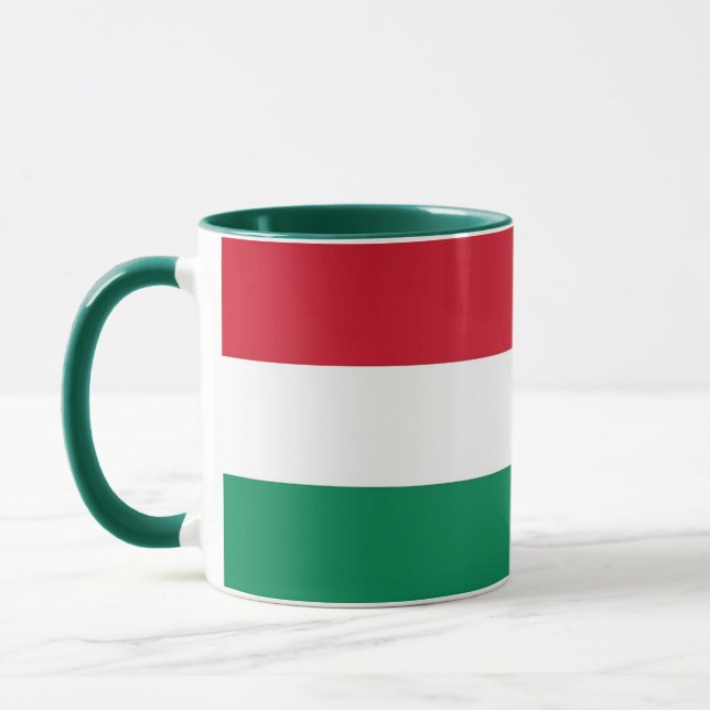 Schwarze Combo-Tasse mit ungarischer Flagge Tasse (Links)