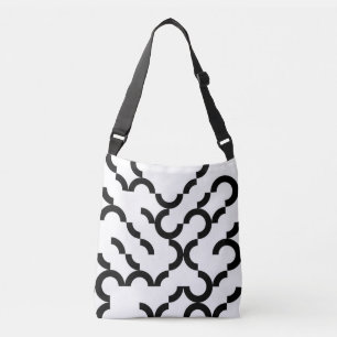 Schwarze, coole, trendige, moderne, urbane Rundkun Tragetaschen Mit Langen Trägern