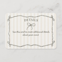 Schwarze Coquette Bow Beige Details Einladung Einf