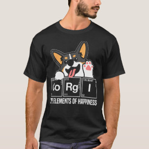 Schwarze Corgi Periodensystem Chemie Wissenschaft T-Shirt